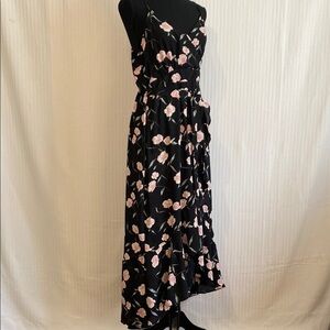 Inspired Hearts Maxi Dress Floral | Hi Lo Hem | Spaghetti Strap V-Neck | Size L